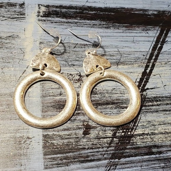 Lucky brand boho silver tone dangly drop chandelier earrings - Picture 1 of 4